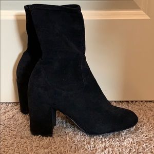 Faux suede booties